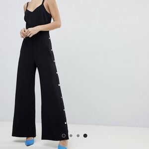 RIVER ISLAND black Wide Leg Jumpsuit Size 12  EUC